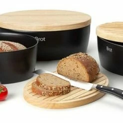 Continenta Brottopf Oval Aus Keramik Mit Holzdeckel, Matt Schwarz 30 X 23 X 13,5 Cm -Kitchenaid Shop 3730 3732 3731 1