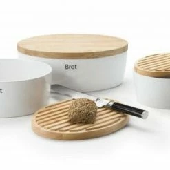 Continenta Brottopf Oval Aus Keramik Mit Holzdeckel 27 X 20 X 13,5 Cm -Kitchenaid Shop 3932 3930 3931 l