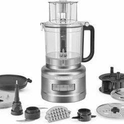 KitchenAid Food Processor 3,1L In Kontur Silber -Kitchenaid Shop 5KFP1319xCU front with accessories incl Dicing Kit