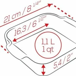 Appolia Auflaufform Quadratisch In Terracotta 36 Cm / 5,4 Liter -Kitchenaid Shop APPOLIA DIMENSIONS Carre 21 6 2