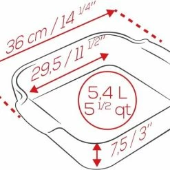 Appolia Auflaufform Quadratisch In Schiefergrau 36 Cm / 5,4 Liter -Kitchenaid Shop APPOLIA DIMENSIONS Carre 36 3 3