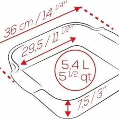 Appolia Auflaufform Quadratisch In Terracotta 28 Cm / 2,7 Liter -Kitchenaid Shop APPOLIA DIMENSIONS Carre 36 6 1