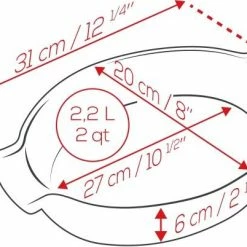 Appolia Auflaufform Oval In Rot 31 Cm Länge -Kitchenaid Shop APPOLIA DIMENSIONS Ovale 31 2