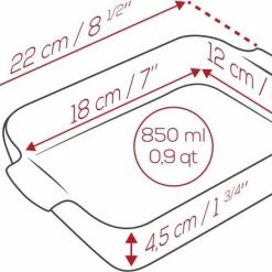 Appolia Auflaufform Rechteckig In Ecru 22 Cm / 0,85 Liter -Kitchenaid Shop APPOLIA DIMENSIONS Rectangle 22