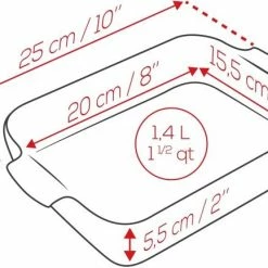 Appolia Auflaufform Rechteckig In Tiefblau 25 Cm / 1,4 Liter -Kitchenaid Shop APPOLIA DIMENSIONS Rectangle 25