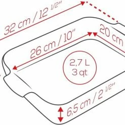 Appolia Auflaufform Rechteckig In Tiefblau 40 Cm / 5,2 Liter -Kitchenaid Shop APPOLIA DIMENSIONS Rectangle 32 2