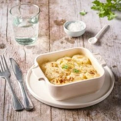 Appolia Auflaufform Quadratisch In Ecru 21 Cm / 1,1 Liter -Kitchenaid Shop APPOLIA plat carre individuel ecru 61166 PIXEL BECHAMEL 1