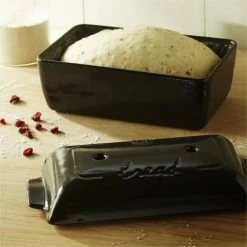 Emile Henry Kasten-Brotbackform In Fusain -Kitchenaid Shop EH 5504 Amb MoulePain BreadLoafBaker RawDough A