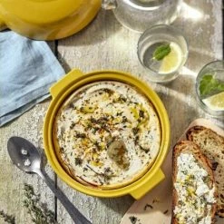 Emile Henry Cheese Baker In Provence -Kitchenaid Shop EH 8417 Amb RicottaLemonThymeBread Top V