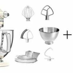 KitchenAid Küchenmaschine ARTISAN 175PS In Creme Mit Speiseeismaschine
