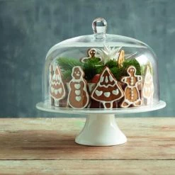 ASA Glashaube Für Tortenplatte Hoch/flach 28 Cm/20 Cm -Kitchenaid Shop Tortenplatte Glasglocke Lebkuchen 1 1