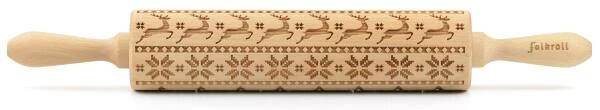 Folkroll Teigrolle Skandinavien Weihnacht Groß, 43 Cm 1 Folkroll Teigrolle Skandinavien Weihnacht Groß, 43 Cm